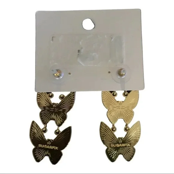 $10 SALE! 
BaubleBar Stacked Metallic Butterfly Drop Earrings - Picture 4 of 4
